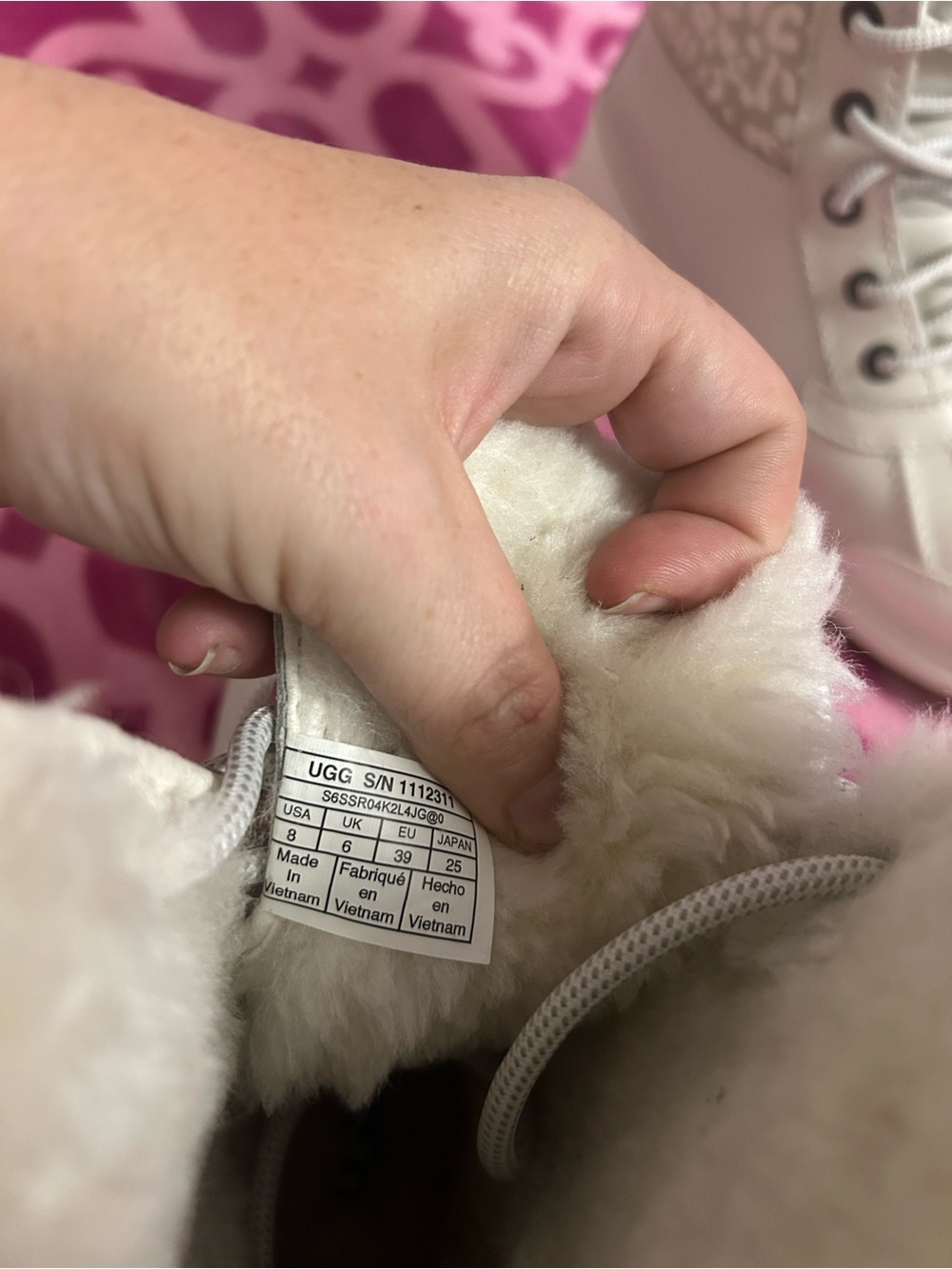 UGG White Shearling-Lined Lace-Up Winter Boot - Picture 6 of 8
